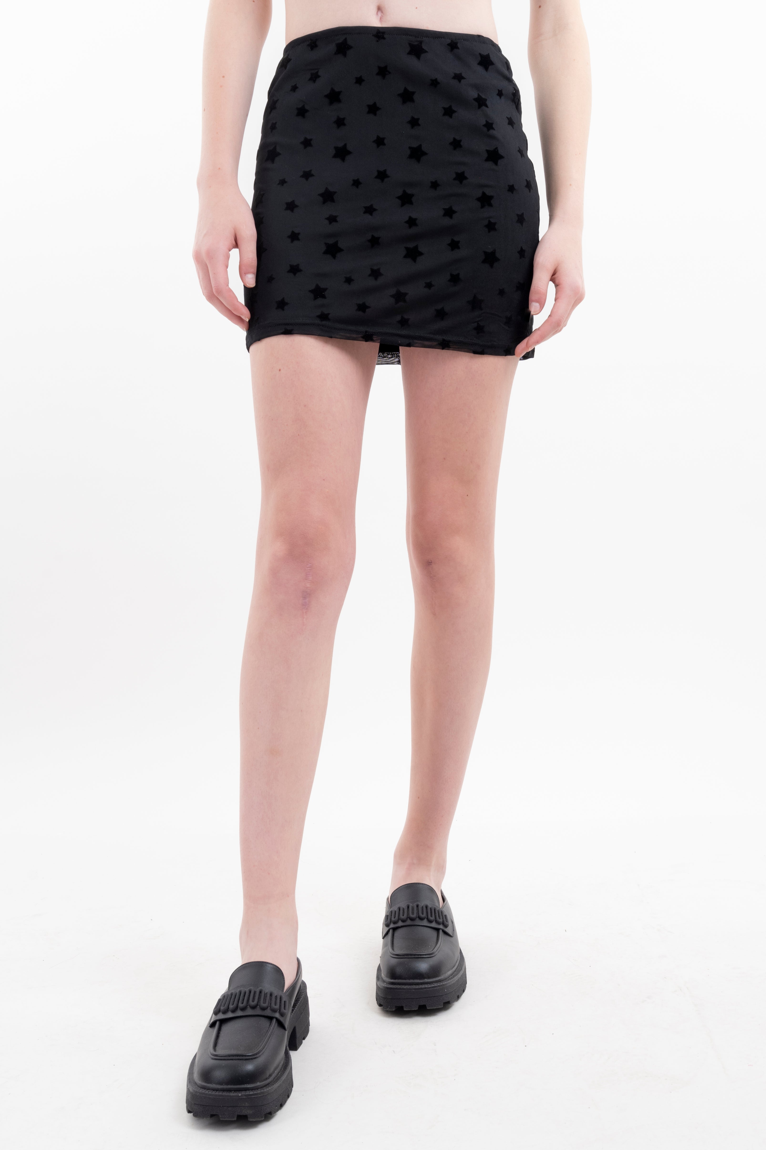 Mini Mesh Star skirt BLACK