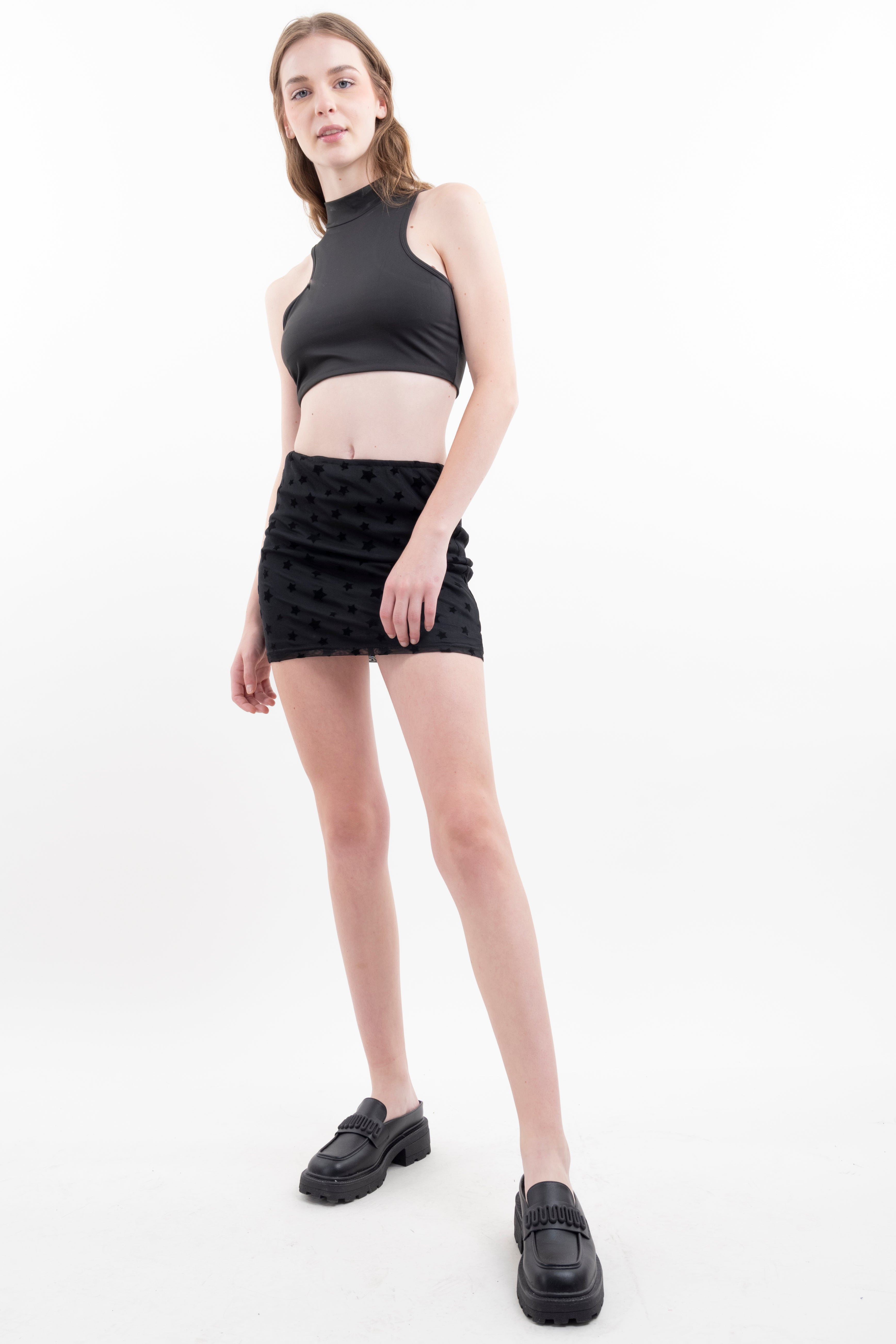 Mini Mesh Star skirt BLACK