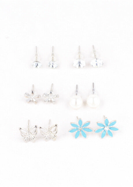 SET 6 METAL STUDS TURQUOISE