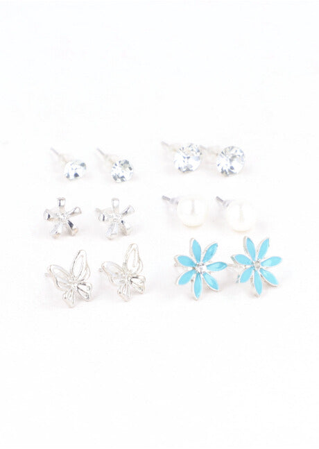 SET 6 METAL STUDS TURQUOISE