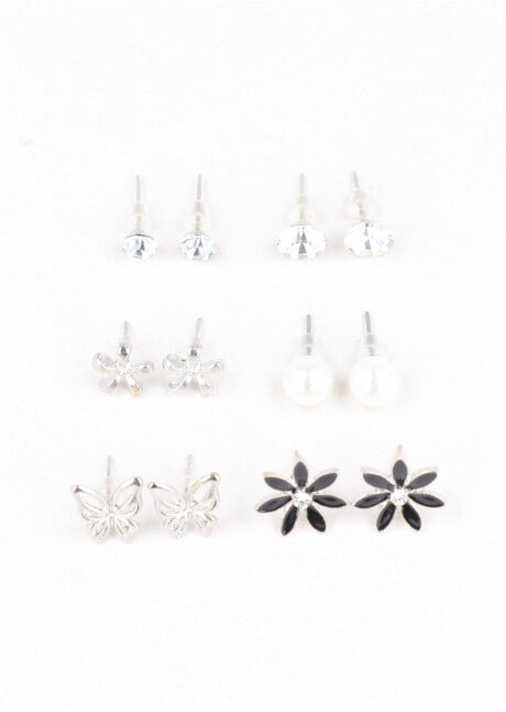 SET 6 METAL STUDS BLACK