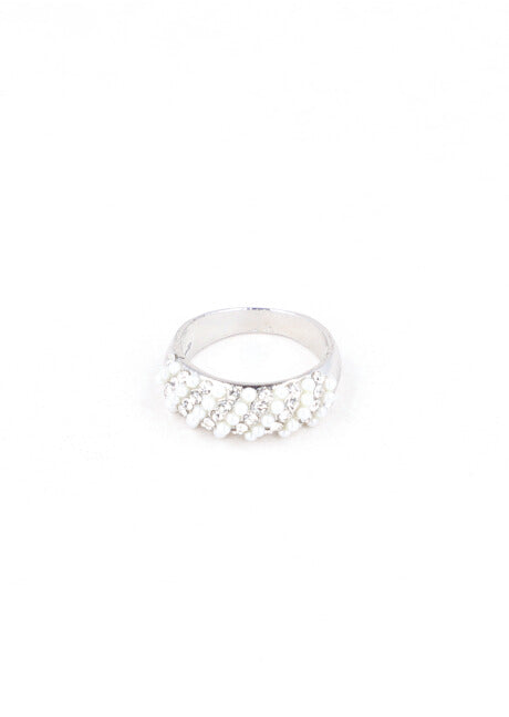 Multi pearl ring SILVER