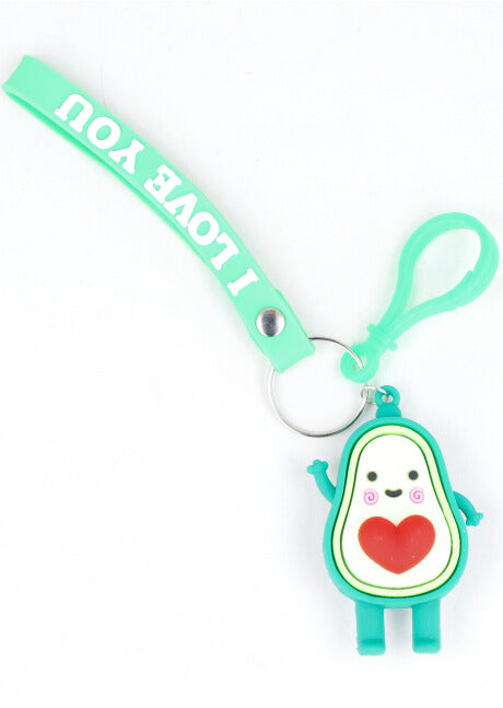 Avocado heart keychain RED