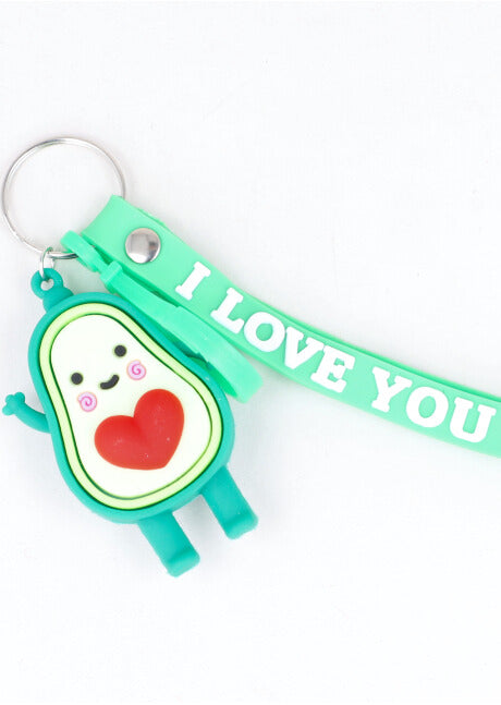 Avocado heart keychain RED