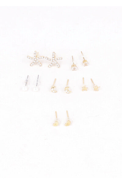 Set 6 pares aretes estrella ORO