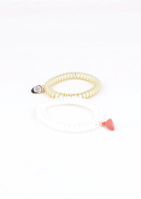 SET PULSERAS TELEPHONE CORAZON IMAN WHITE