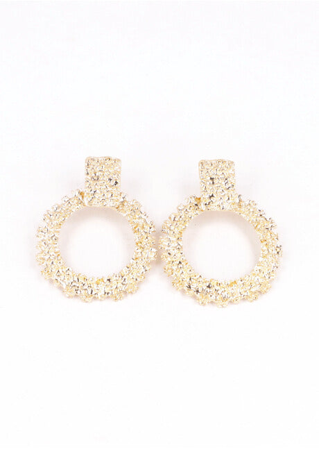 Round earrings Texture GOLD