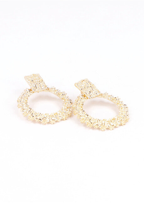 Round earrings Texture GOLD