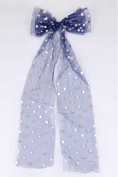 Maxi polka dots foil bow MARINE