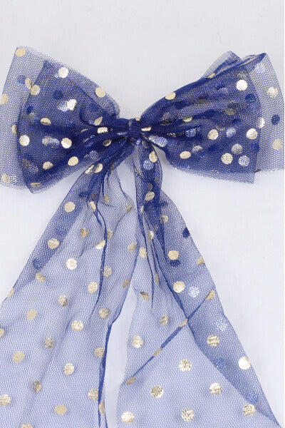 Maxi polka dots foil bow MARINE