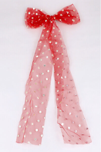 Maxi polka dots foil bow RED