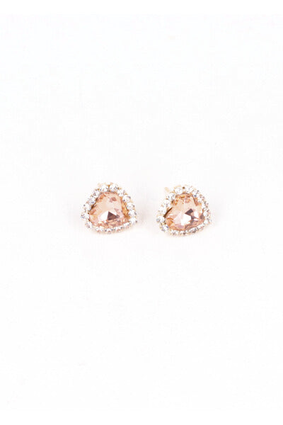 Aretes Studs Corazón Brillos AMBAR