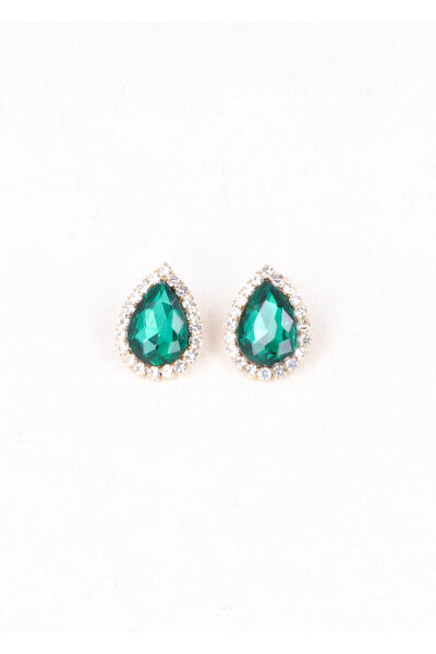 Studs Gota Brillos earrings GREEN