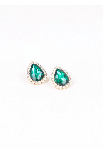 Studs Gota Brillos earrings GREEN