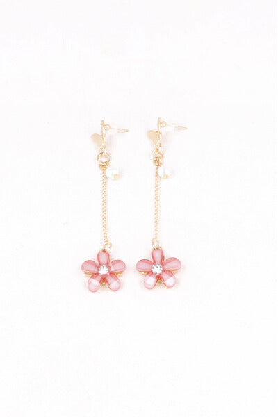 Aretes Flor Mariposa Cristal ROSA