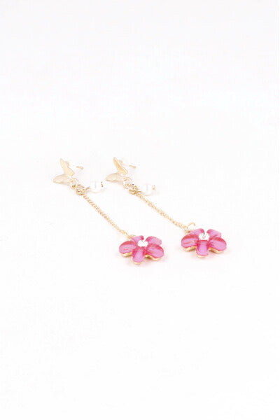 Aretes Flor Mariposa Cristal FIUSHA