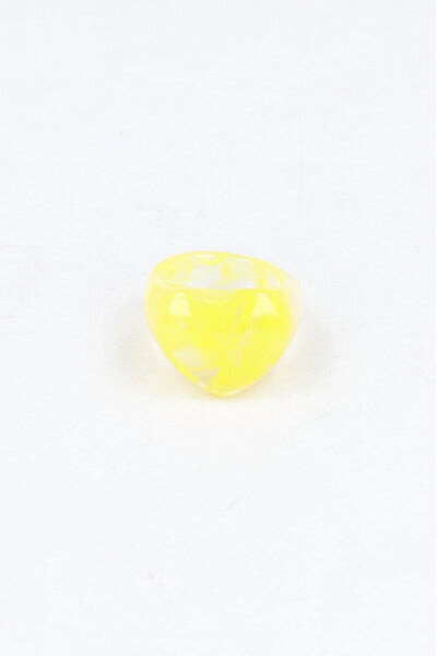 Marmoleado heart ring YELLOW