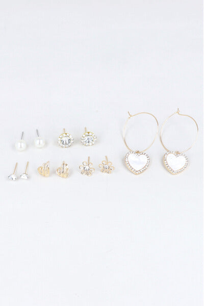 SET 6 Pares Multidseños earrings WHITE