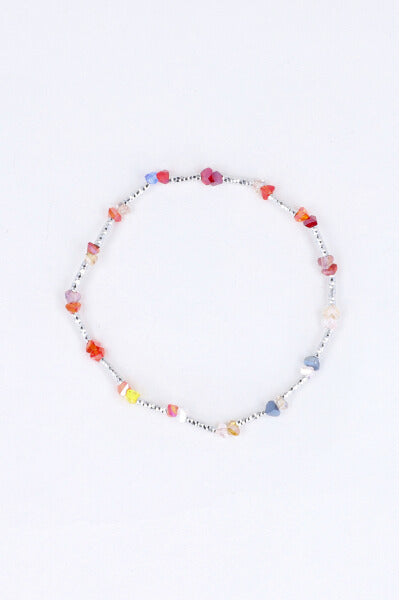 Anklet Cuentitas Colores PLATA