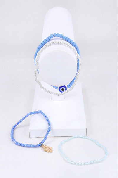 Set 4 Pulsera Ojo AZUL