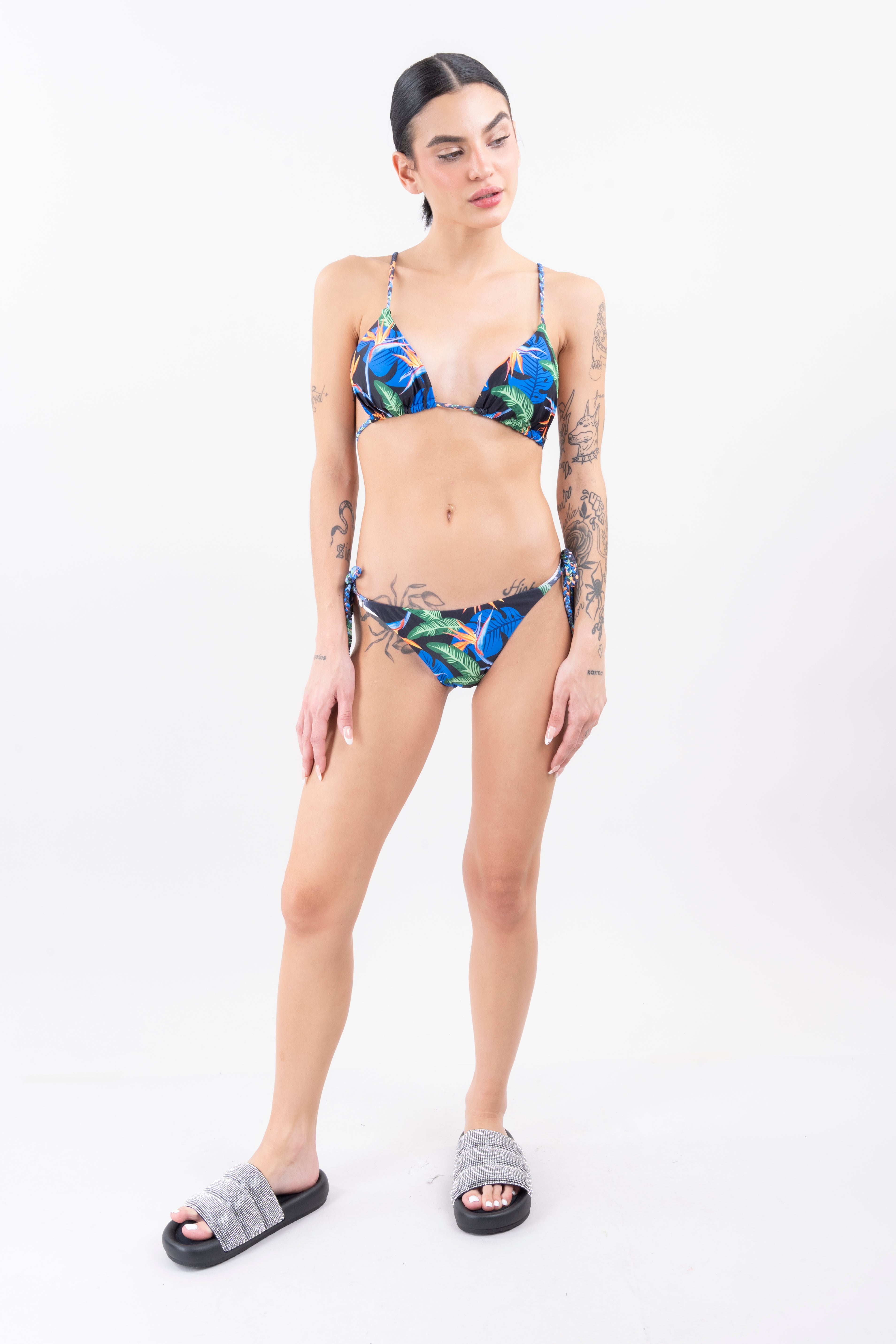 Bikini estampado tropical AZUL COMBO