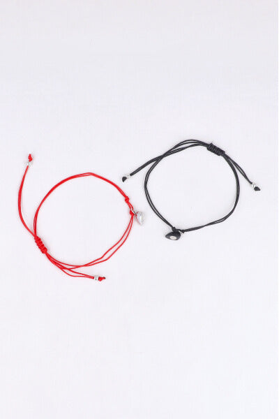 Set Pulseras Corazon Iman ROJO