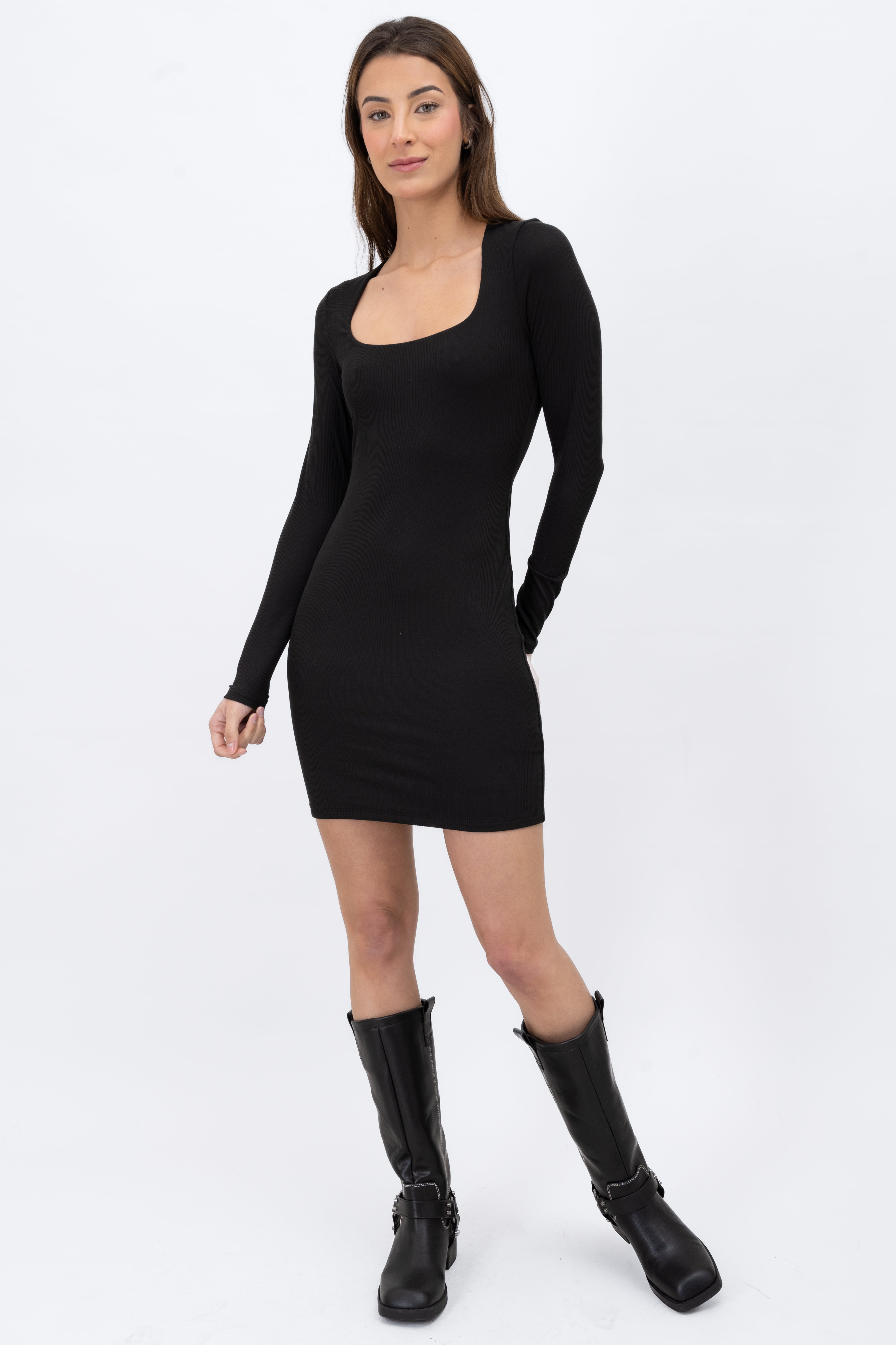 Long sleeve dress BLACK