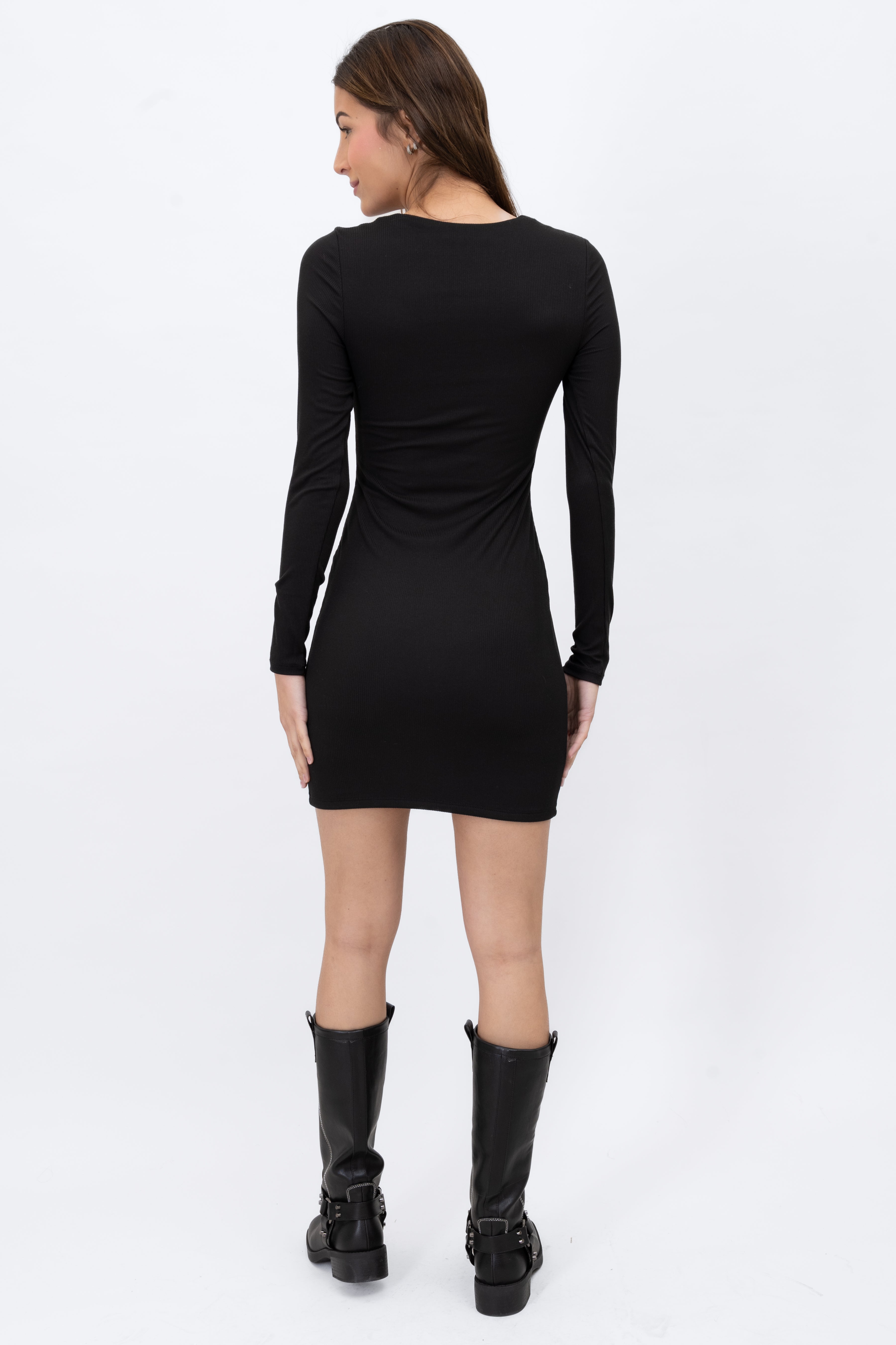 Long sleeve dress BLACK