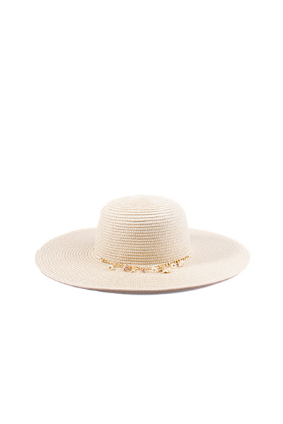 Sombrero Floopy Cadena Conchas BEIGE