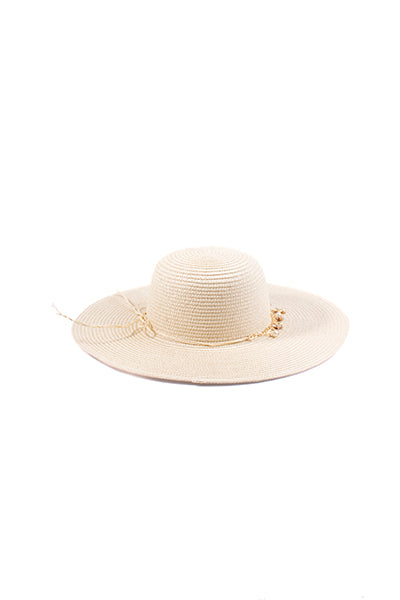 Sombrero Floopy Cadena Conchas BEIGE