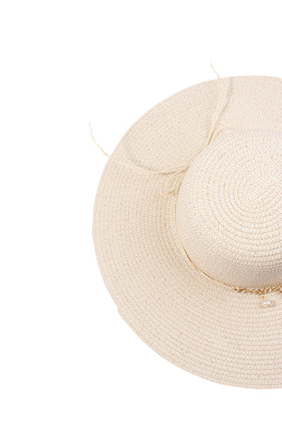 Sombrero Floopy Cadena Conchas BEIGE