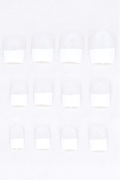 Set 12 Uñas Postizas Francés TRANSPARENTE