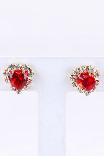 Studs Heart earrings RED