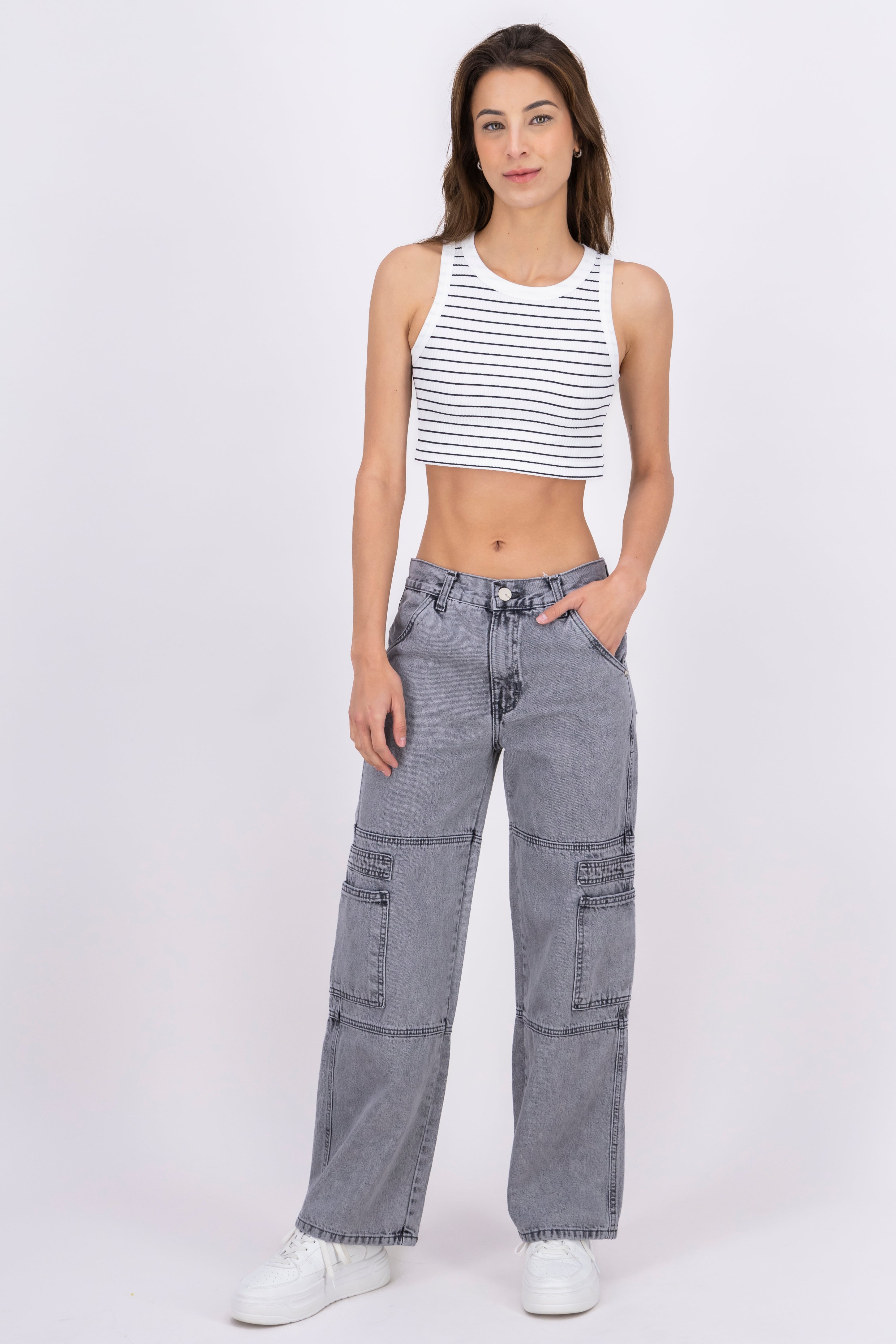 Straight position jeans Light gray