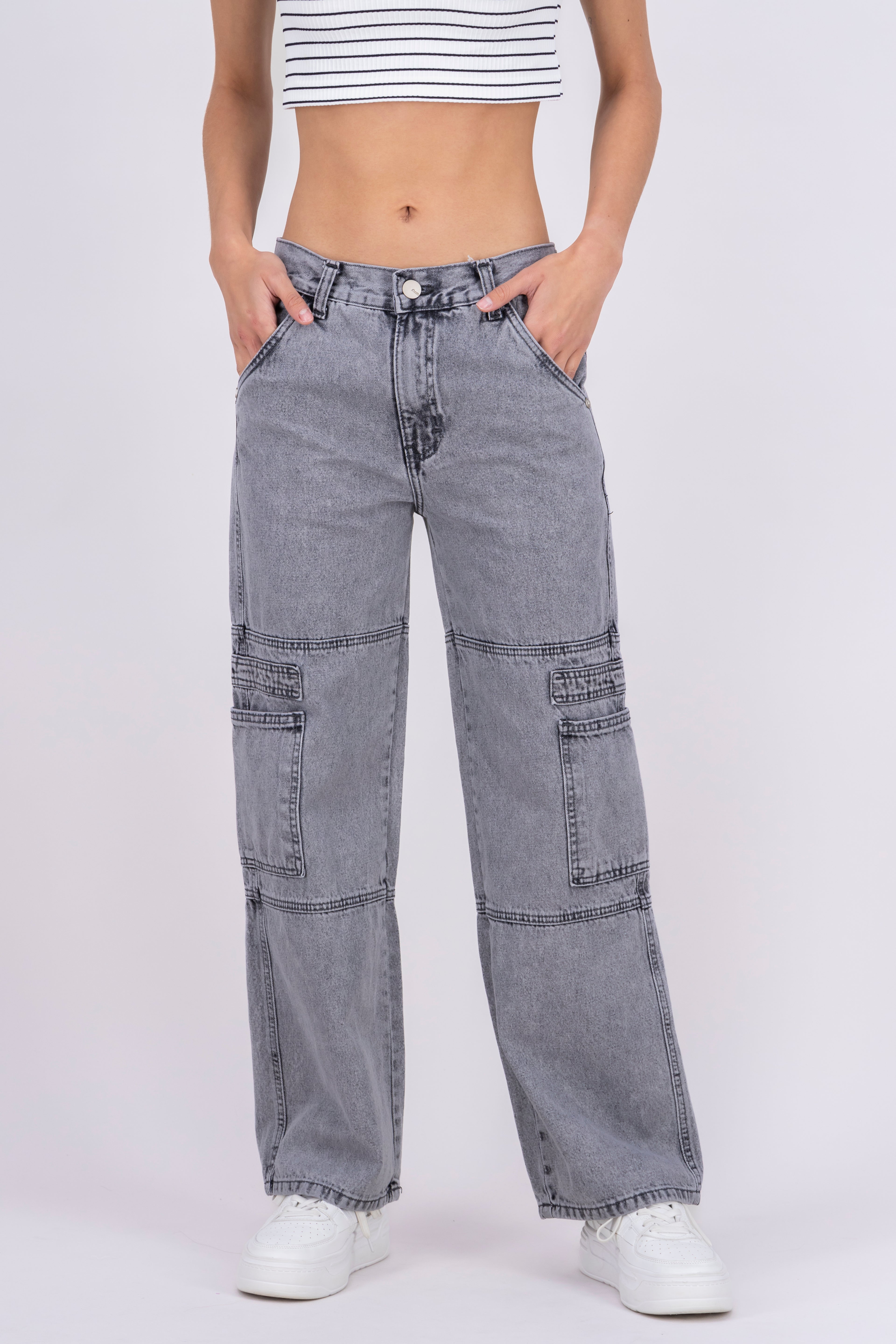 Straight position jeans Light gray