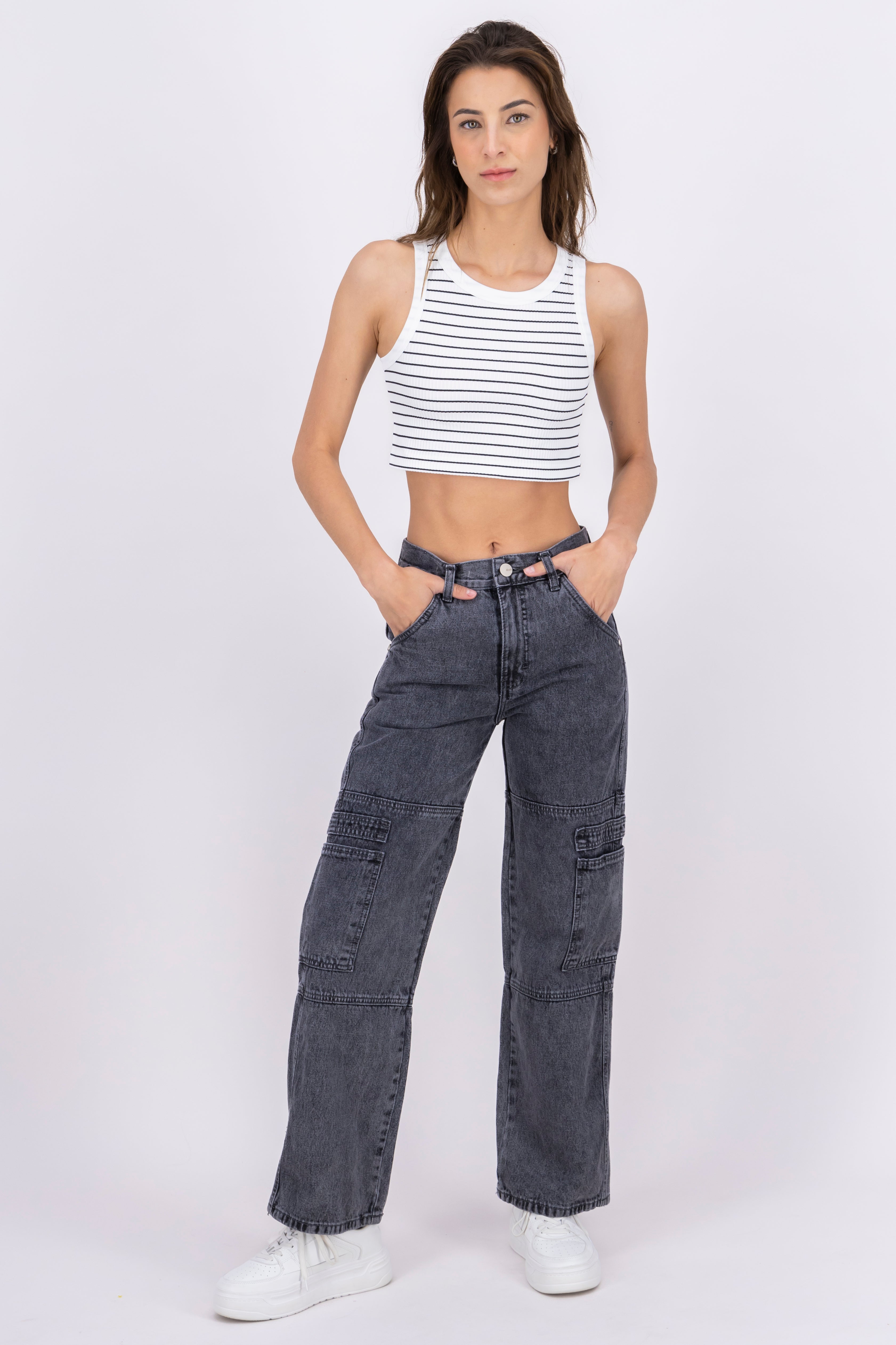 Straight position jeans Dark gray