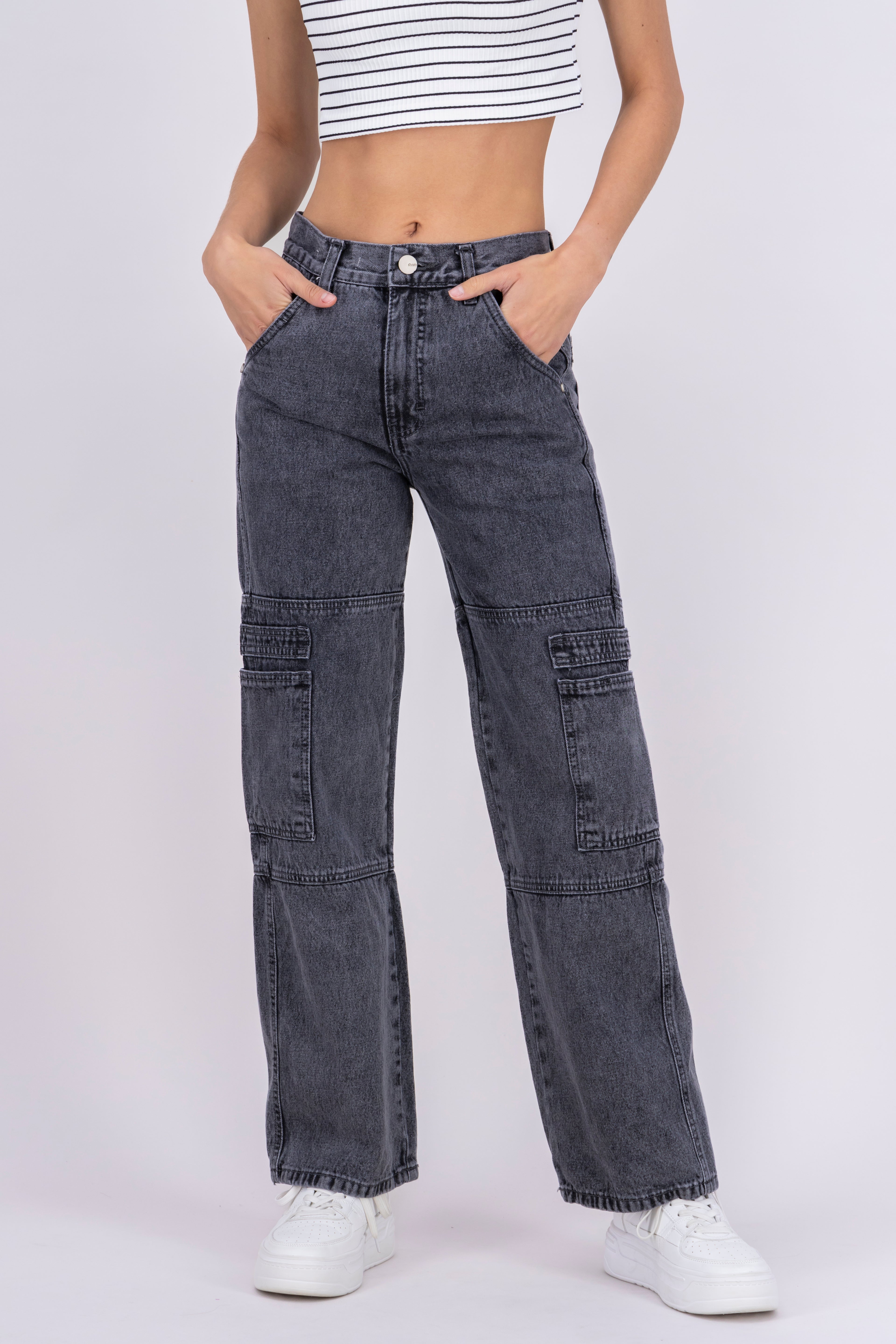 Straight position jeans Dark gray