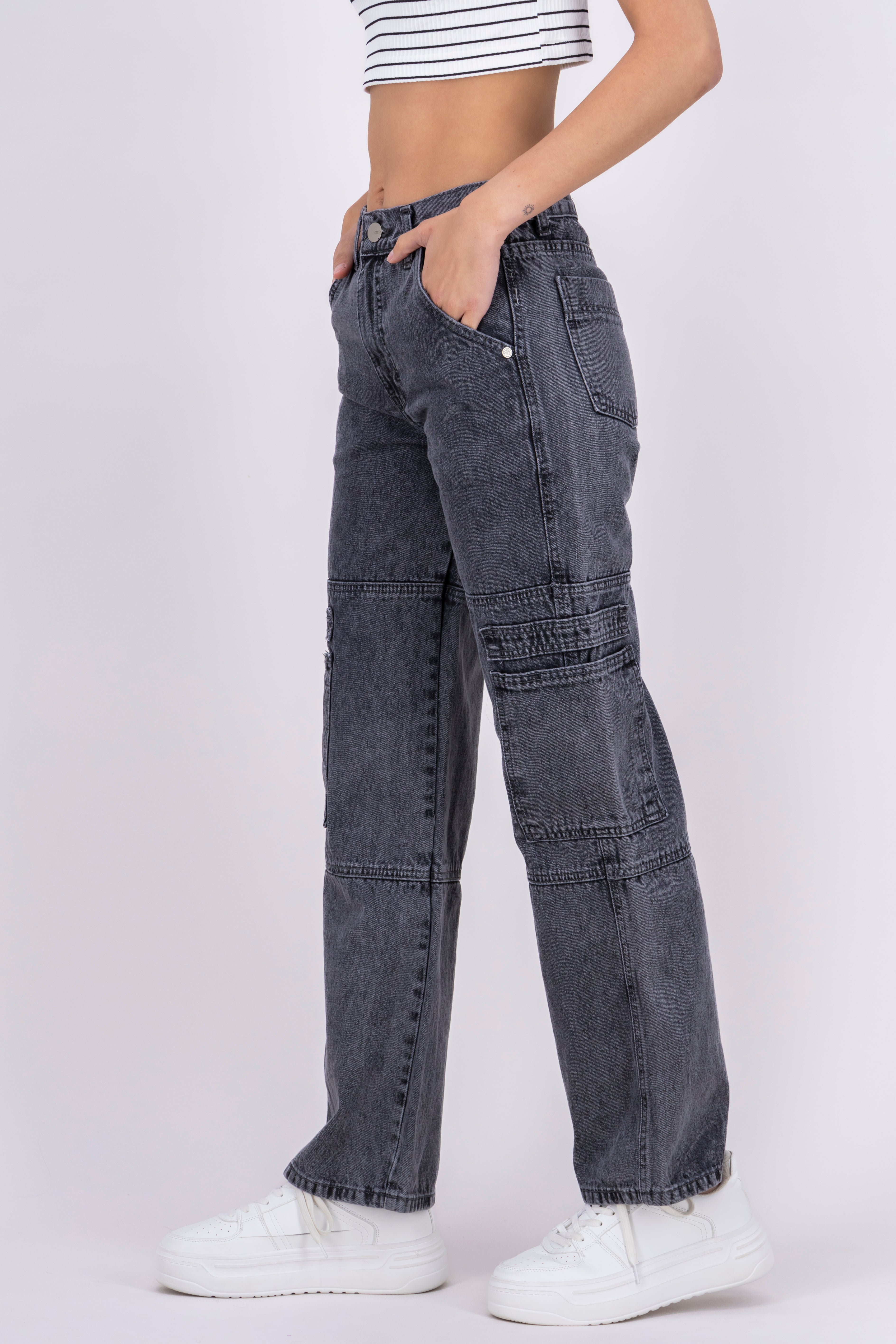 Straight position jeans Dark gray