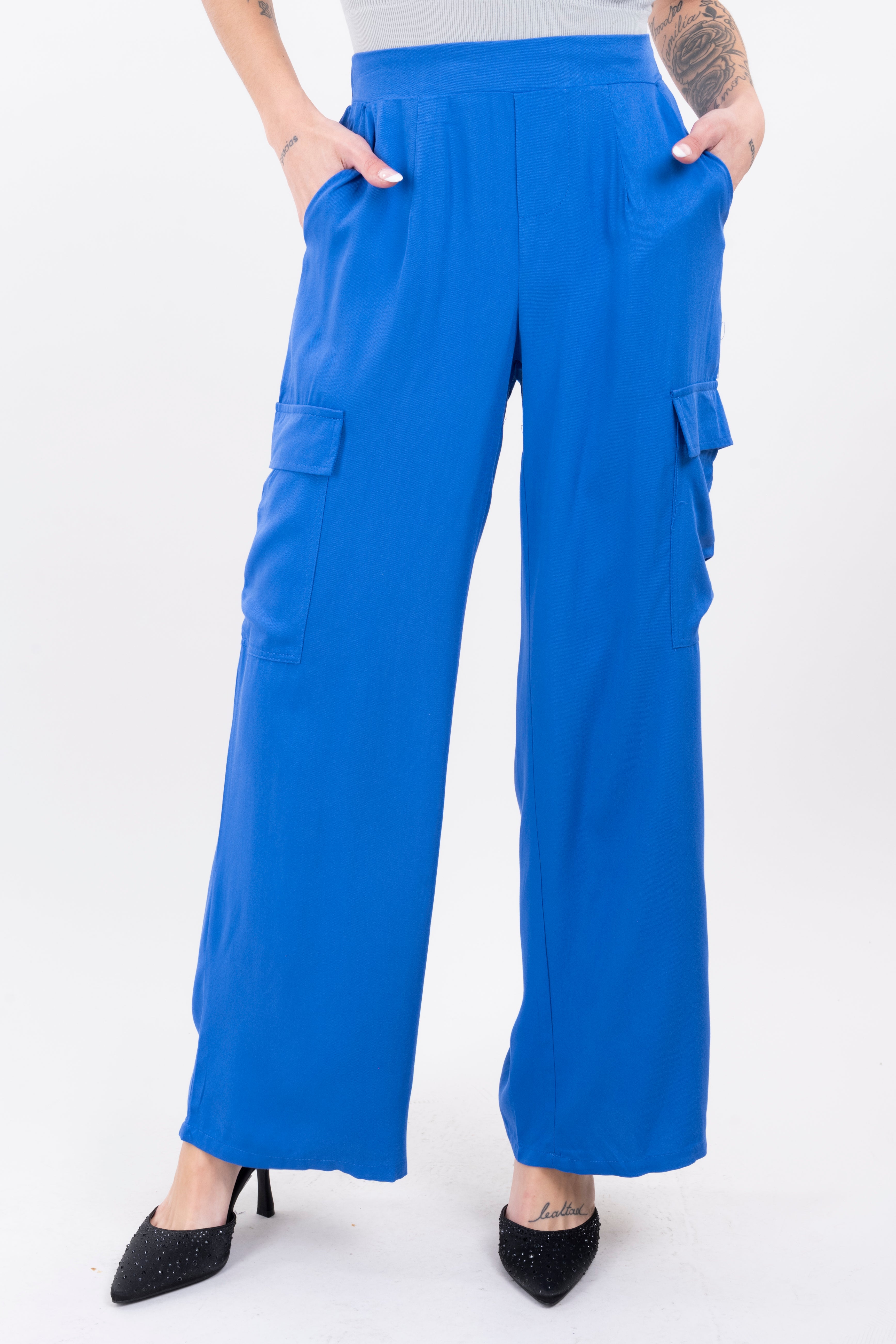 Pantalón cargo cintura elástica AZUL REY