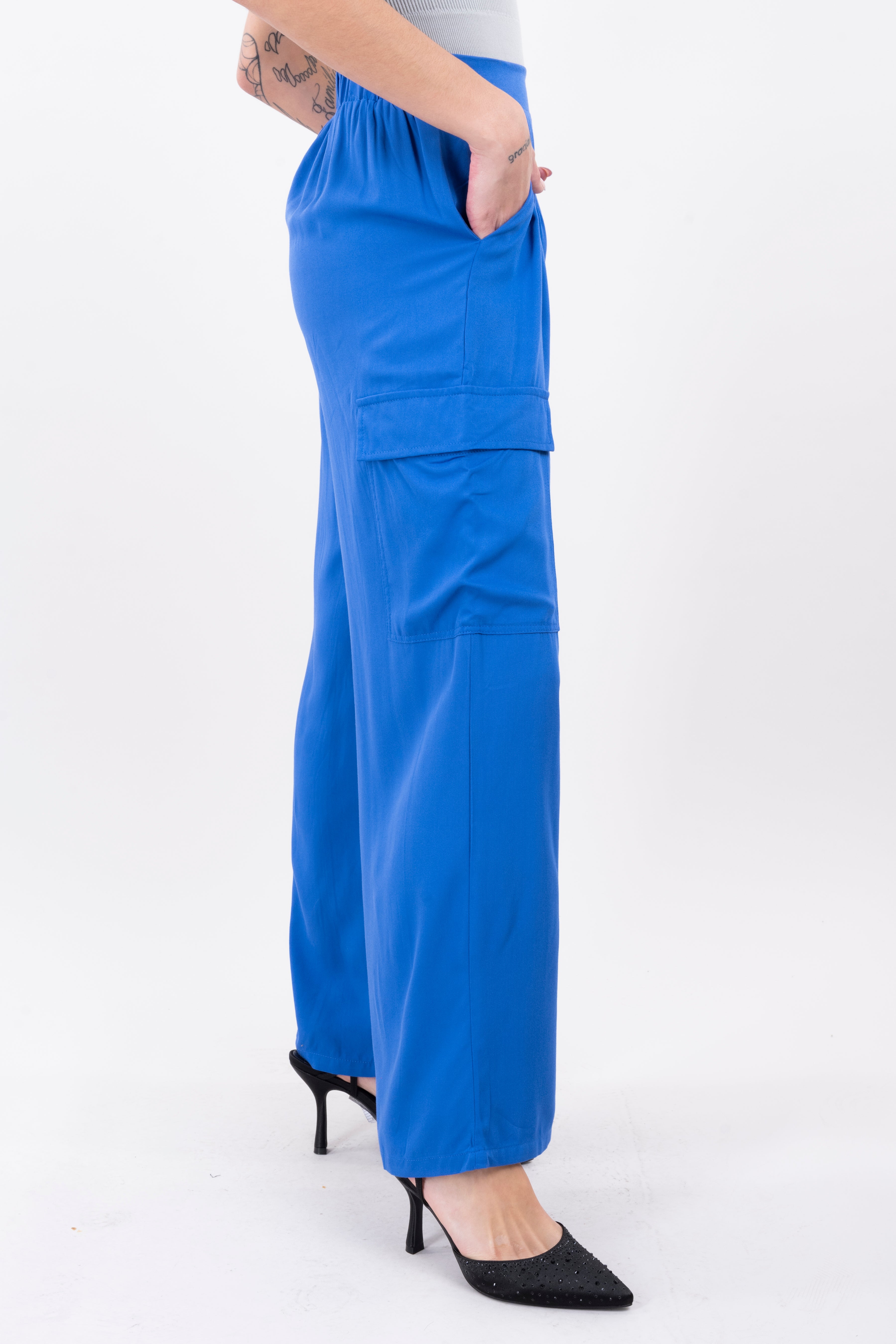 Pantalón cargo cintura elástica AZUL REY