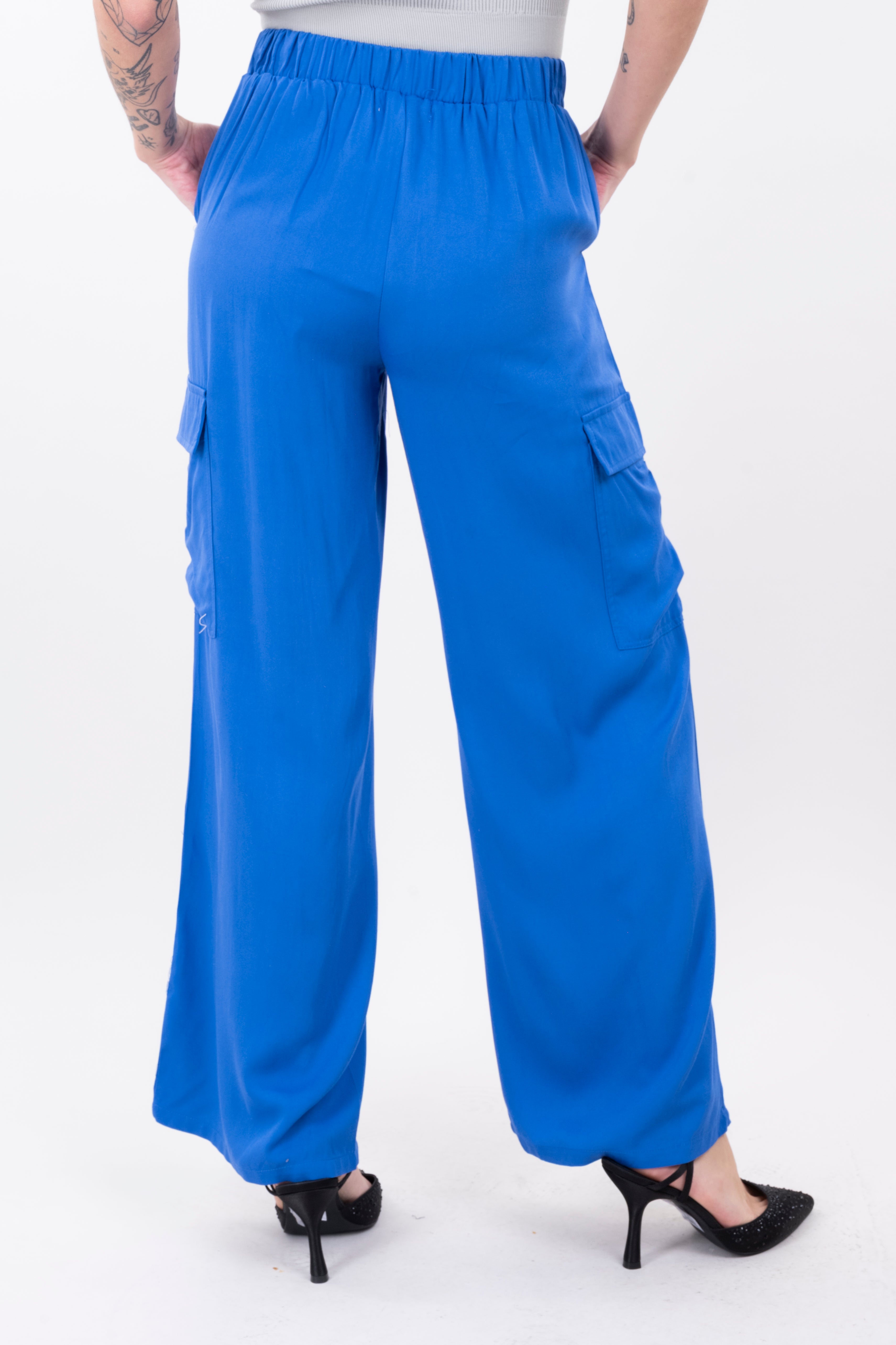 Pantalón cargo cintura elástica AZUL REY