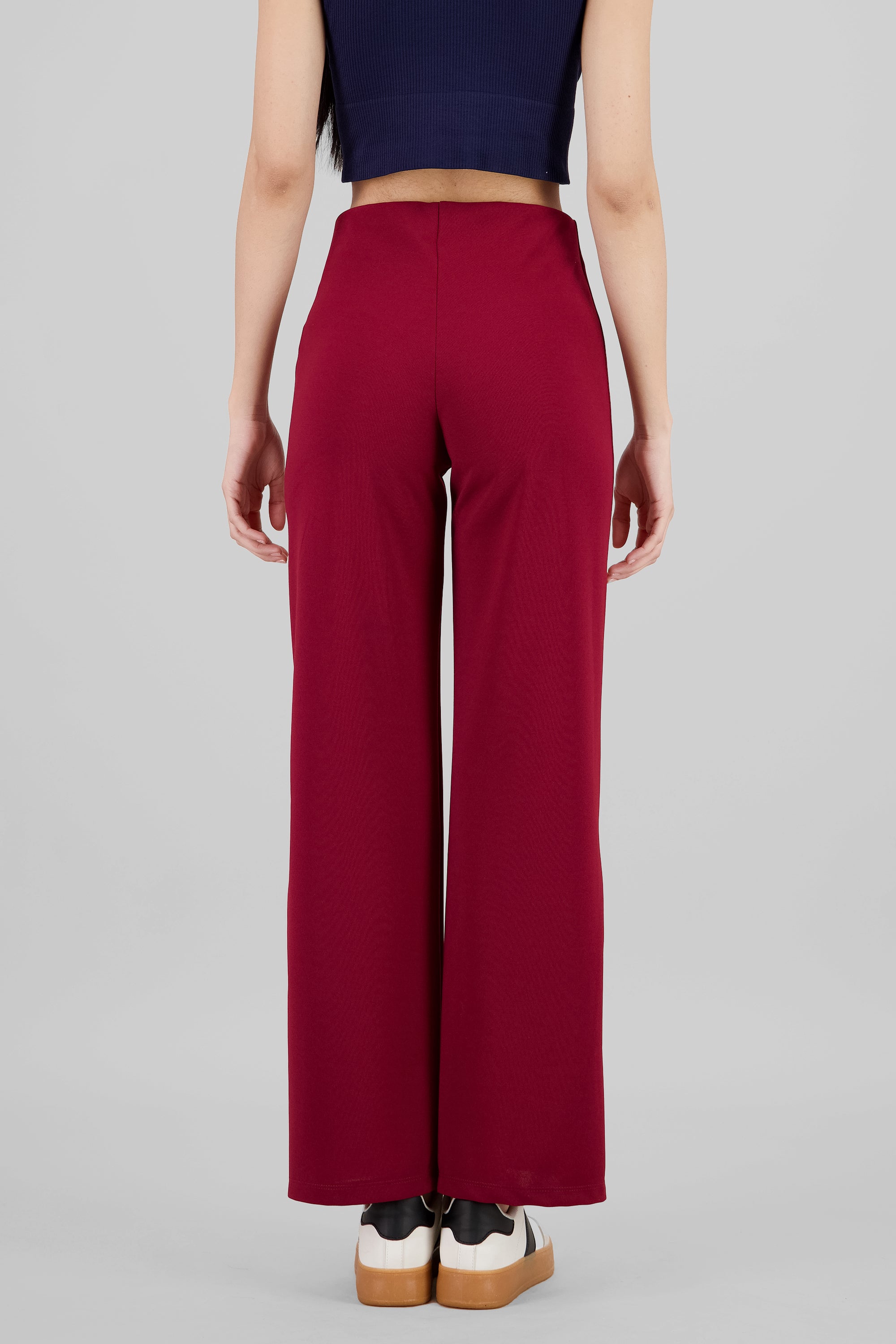 Pantalón Flared Costuras CIRUELA