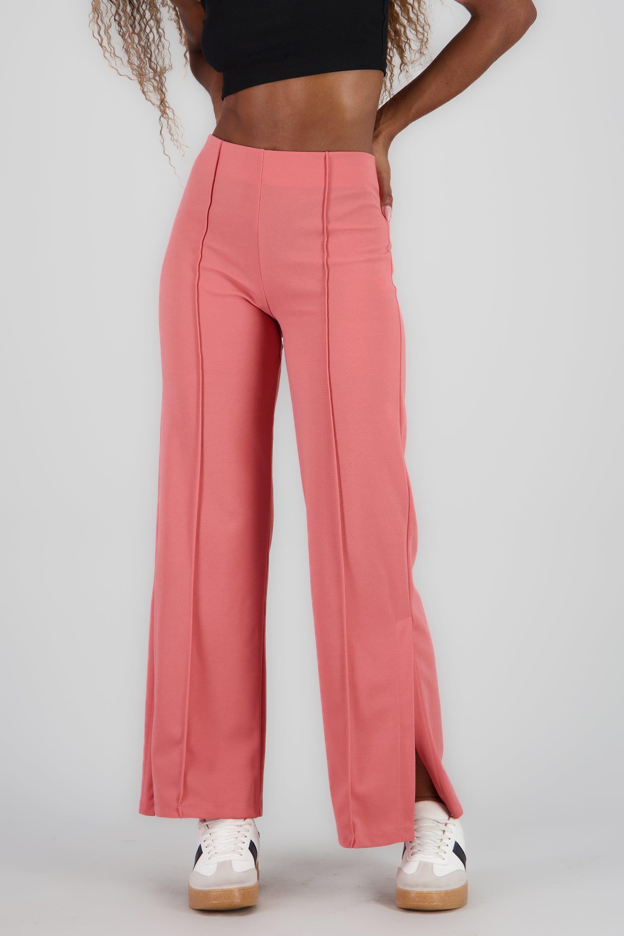 Pantalón Flared Costuras PALO DE ROSA