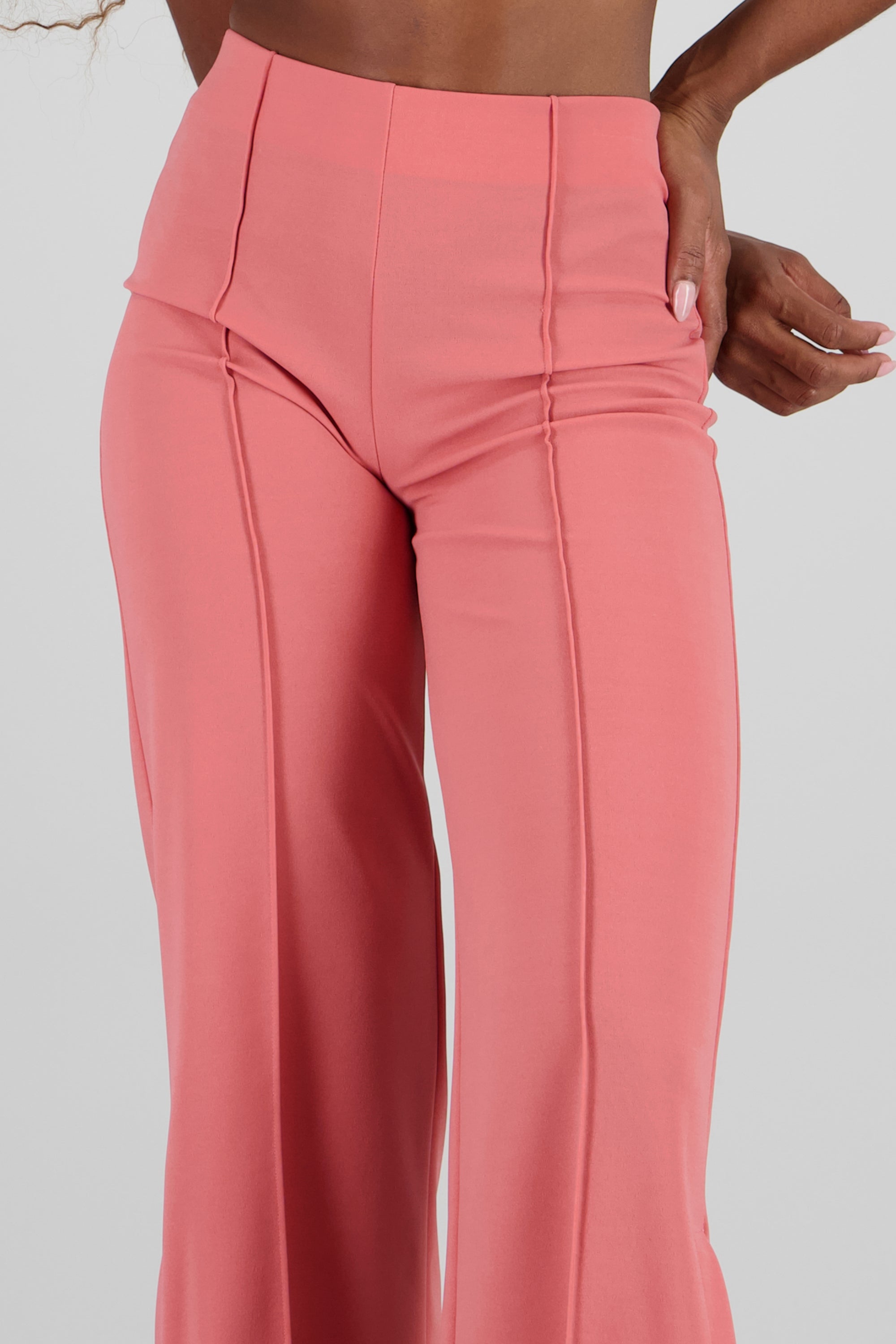 Pantalón Flared Costuras PALO DE ROSA