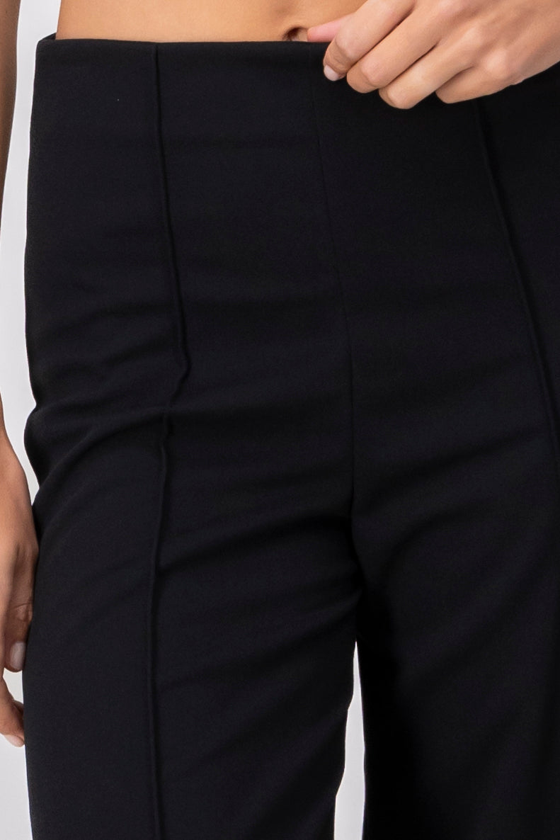 Pantalón Amplio Costura Frontal NEGRO