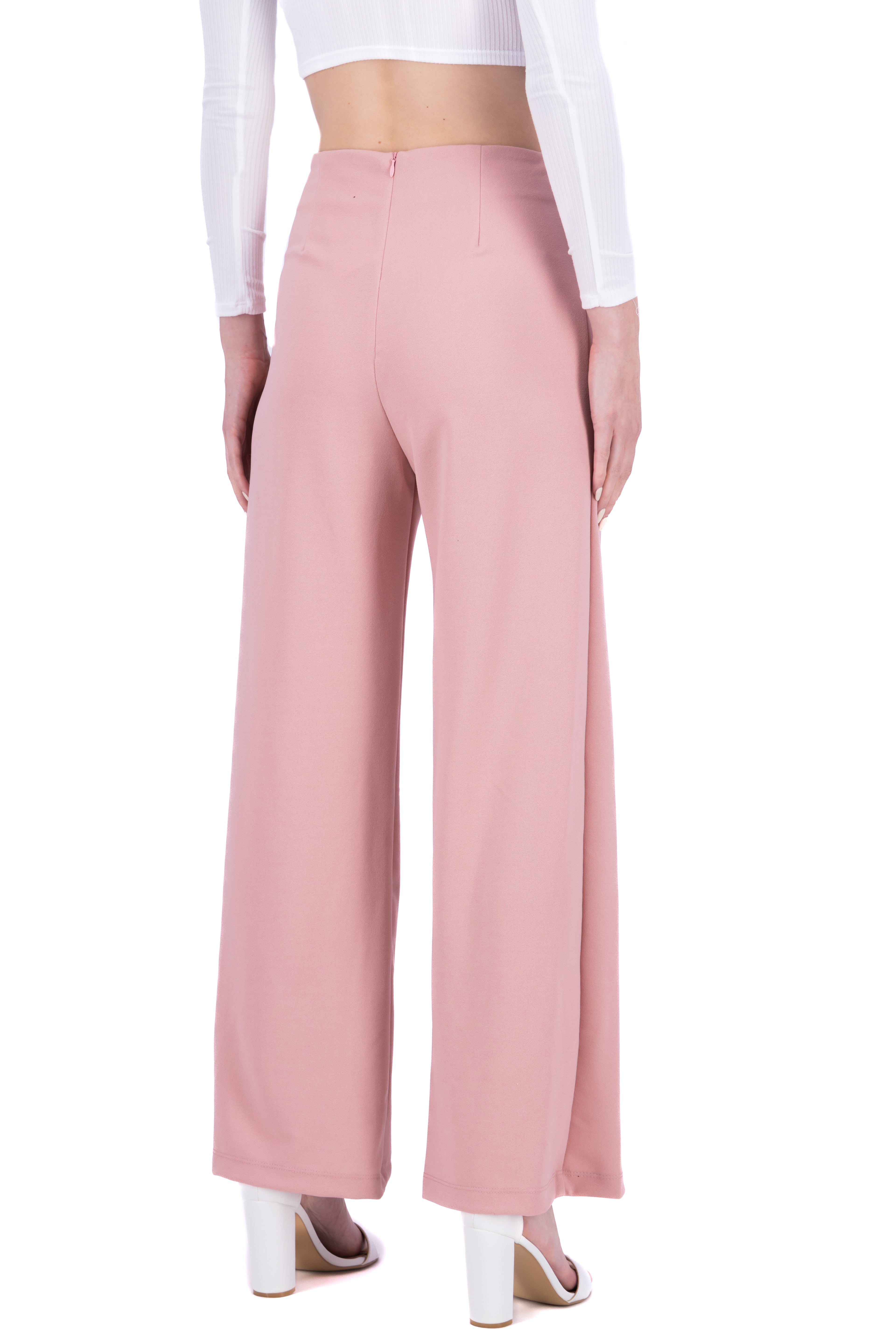 Pantalón Amplio Costura Frontal ROSA PASTEL
