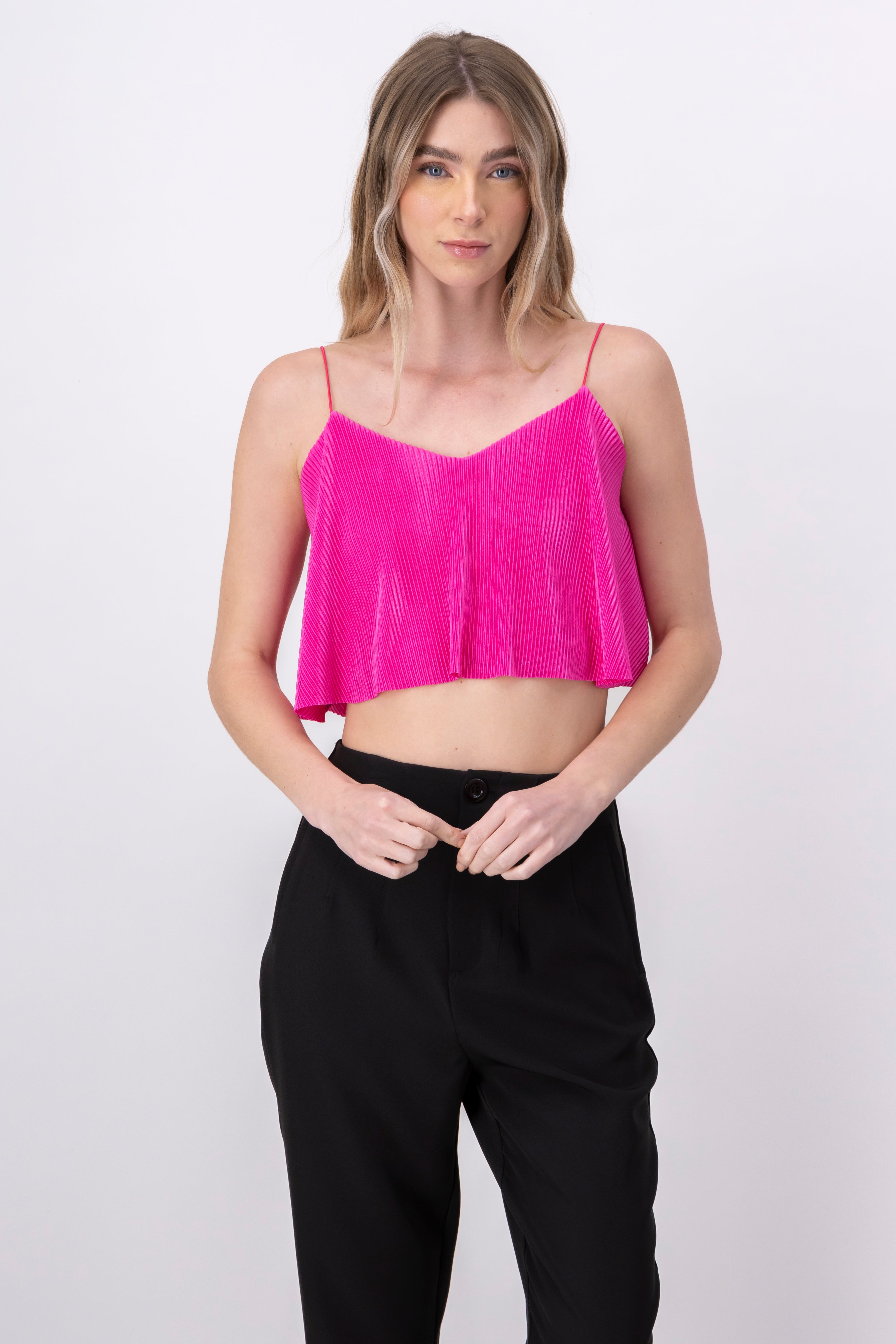 Top Crop Tejido Plisado Tirantes FIUSHA