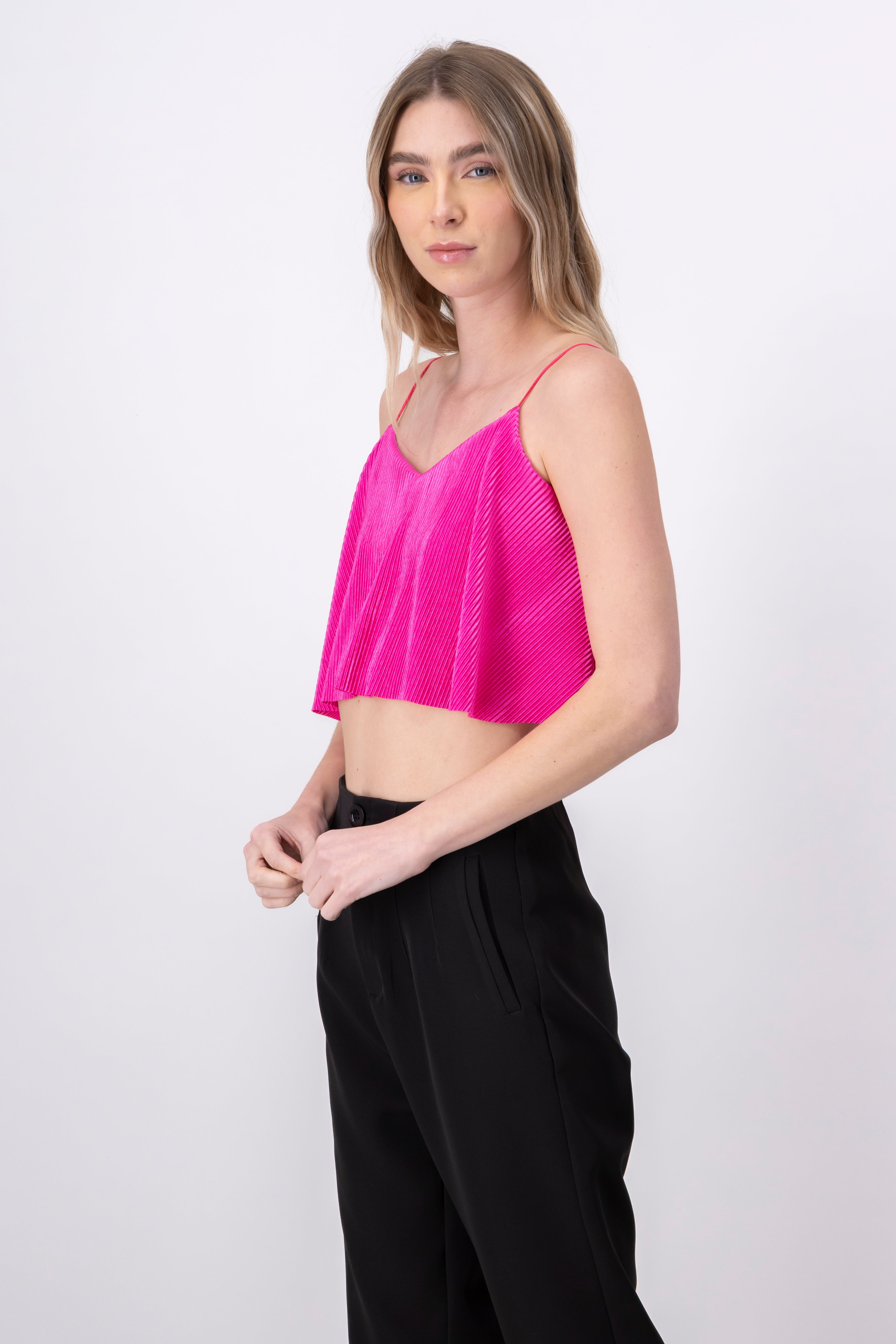 Top Crop Tejido Plisado Tirantes FIUSHA