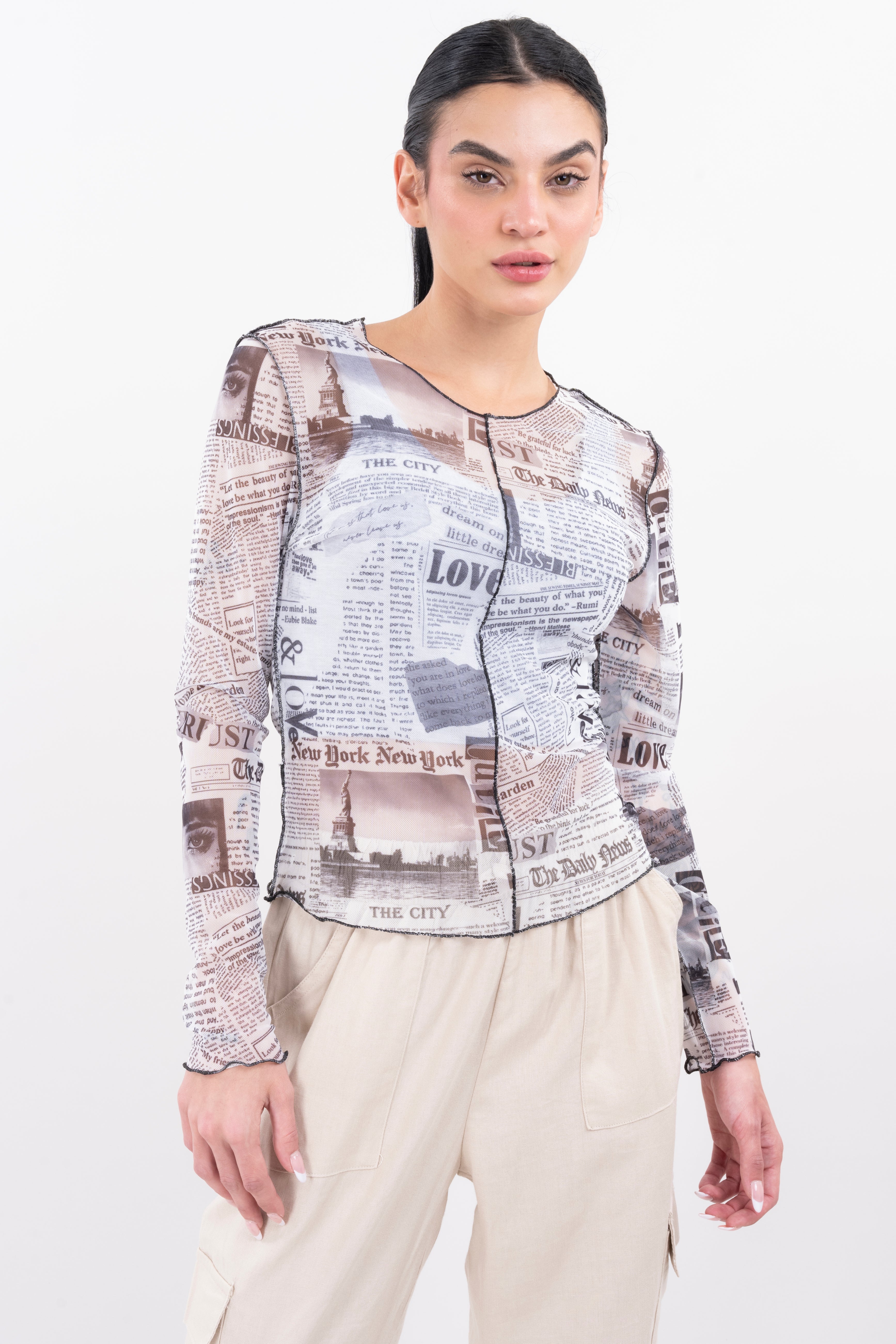 Top Mesh periodic print White Combo