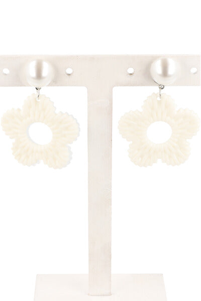 Flower earrings WHITE